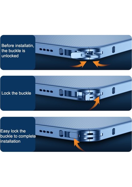 Xstepcase iPhone 14 Pro Luban Lock Telefon Koruyucu Kapak Pc + Metal Anti-Drop Anti-Çizelge Kılıfı Temperli Cam Lens Film (Yurt Dışından) fırsatları
