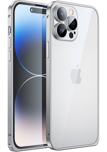 Xstepcase iPhone 14 Pro Luban Lock Telefon Koruyucu Kapak Pc + Metal Anti-Drop Anti-Çizelge Kılıfı Temperli Cam Lens Film (Yurt Dışından)