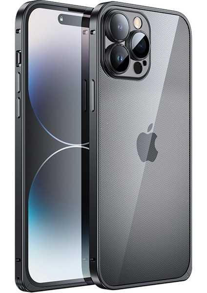 Xstepcase iPhone 14 Pro Luban Lock Telefon Koruyucu Kapak Pc + Metal Anti-Drop Anti-Çizelge Kılıfı Temperli Cam Lens Film (Yurt Dışından)