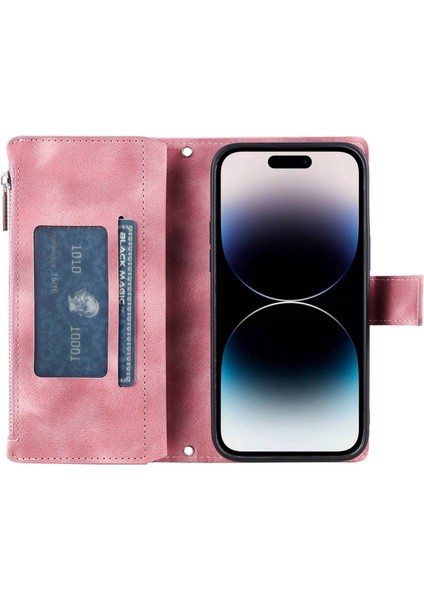 Xstepcase iPhone 14 Pro Max Için Fermuar Cep Cüzdan Kılıfı, Düşmeye Dayanıklı Mandala Çiçek Baskılı Pu Deri Stand Kapağı Birden Fazla Kart Yuvası (Yurt Dışından) modelleri