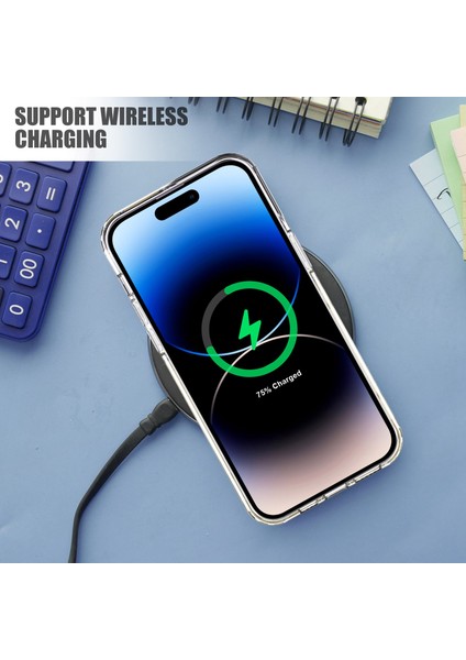 Xstepcase iPhone 14 Pro Kart Serisi Için Şeffaf Kalınlaştırılmış Telefon Kılıfı Kart Tutucusu ile Çizgiye Döküm Anti-Çizelge Kapağı (Yurt Dışından)