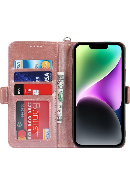 Xstepcase iPhone 14 Için Şok Geçirmez Deri Telefon Kasası Retro Cüzdan Standı Manyetik Toka Telefon Kapağı Kayışlı (Yurt Dışından)