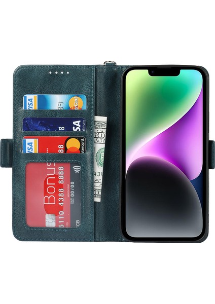 Xstepcase iPhone 14 Için Şok Geçirmez Deri Telefon Kasası Retro Cüzdan Standı Manyetik Toka Telefon Kapağı Kayışlı (Yurt Dışından) fiyatları