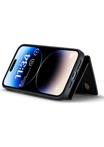 Xstepcase iPhone 14 Için Dg.ming M3 Serisi 2-1 Arada Pu Deri Kaplamalı Pc+Tpu Koruyucu Telefon Vaka Kickstand Manyetik Çıkarılabilir Fermuar Cüzdan Telefon Kapağı (Yurt Dışından)