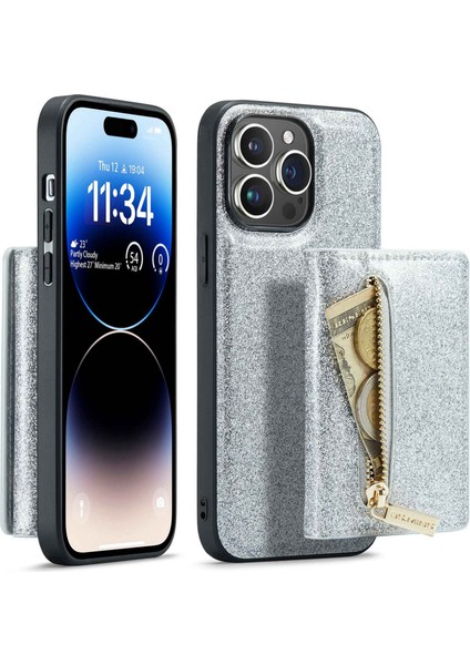 Xstepcase iPhone 14 Için Dg.ming M3 Serisi 2-1 Arada Pu Deri Kaplamalı Pc+Tpu Koruyucu Telefon Vaka Kickstand Manyetik Çıkarılabilir Fermuar Cüzdan Telefon Kapağı (Yurt Dışından)