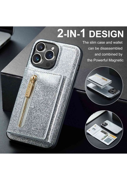 Xstepcase iPhone 14 Için Dg.ming M3 Serisi 2-1 Arada Pu Deri Kaplamalı Pc+Tpu Koruyucu Telefon Vaka Kickstand Manyetik Çıkarılabilir Fermuar Cüzdan Telefon Kapağı (Yurt Dışından)
