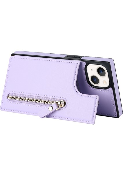 Xstepcase iPhone 14 Anti-Fall Telefon Kılıfı Için Koruyucu Kılıf Tpu Pu Deri Cüzdan Telefon Kapağı Fermuarlı Kese / Omuz Kayışı ile (Yurt Dışından)