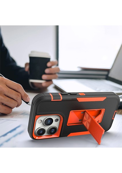 Xstepcase iPhone 14 Için Hard Pc Için Esnek Tpu Şok Emme Emniyeti Kickstand Kaymaz Koruyucu Telefon Kasası Destek Araba Montajı (Yurt Dışından)