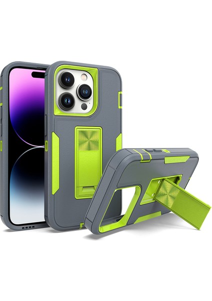 Xstepcase iPhone 14 Için Hard Pc Için Esnek Tpu Şok Emme Emniyeti Kickstand Kaymaz Koruyucu Telefon Kasası Destek Araba Montajı (Yurt Dışından)
