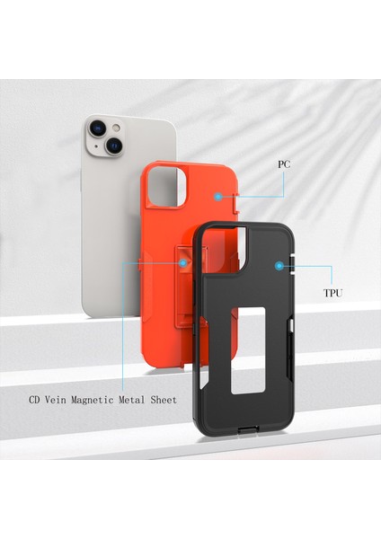 Xstepcase iPhone 14 Için Hybrid Hard Pc Için Yumuşak Tpu Etkiye Dayanıklı Kasa Araba Montajı Kickstand Koruyucu Telefon Kapağı (Yurt Dışından)