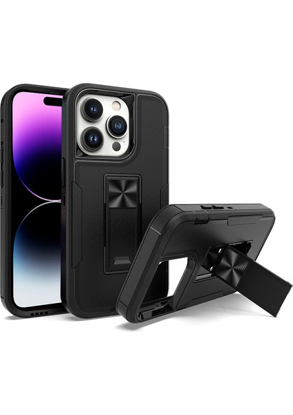 Xstepcase iPhone 14 Pro Max Shockproof Kickstand Case Tpu + Pc Çift Katman Anti-Slip Defender Koruyucu Telefon Kapağı (Yurt Dışından)