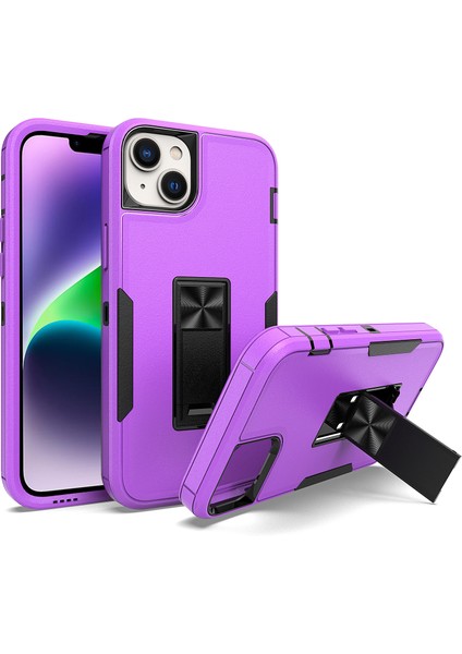 Xstepcase iPhone 14 Sabit Pc Için Yumuşak Tpu Absorpsiyon Vaka Şok Geçirmez Kickstand Telefon Kapağı Manyetik Araba Montajı (Yurt Dışından)