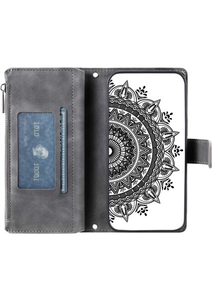Xstepcase iPhone 14 Plus Için Telefon Kabuğu, Anti-Cratch Mandala Çiçek Basılı Pu Deri Kapak Standı Çoklu Kart Yuvası Zipper Cep Cüzdan Kılıfı (Yurt Dışından) indirimleri