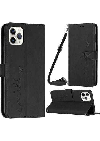 Xstepcase iPhone 14 Pro Max Için Stand Kılıfı, Kalp Şekimi Baskılı Cüzdan Cilt Touch Hissedilmiş Tam Kapsam Pu Deri Telefon Kapağı Omuz Kayışı ile (Yurt Dışından)