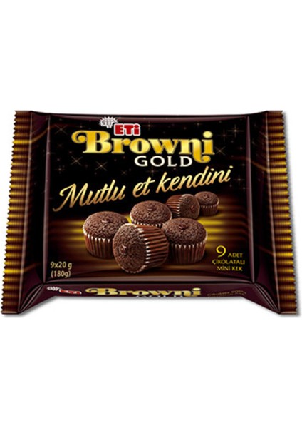 Brownie Gold Kakao Soslu Çikolatalı Kek 9'lu 180 G