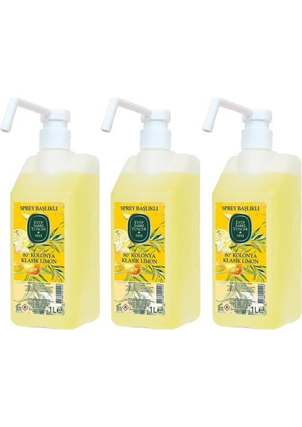 Klasik Limon Kolonyası Sprey Başlıklı 1 Lt x 3