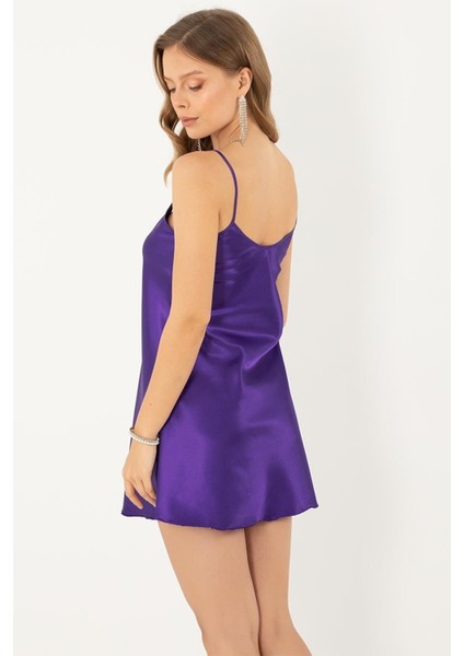 İnce Askılı Mini Saten Gecelik fırsatları