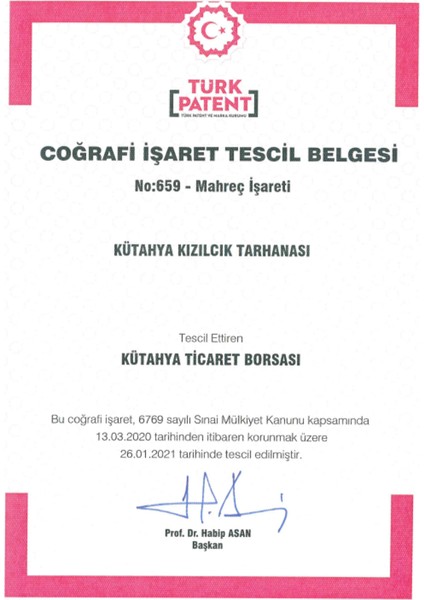 Doğal Gelsin Kolay Gelsin Kütahya Coğrafi İşaretli Kızılcık Tarhanası (Ekşi) - 400 gr