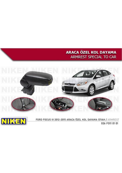 Ford Focus 3 Araca Özel Kol Dayama Kolcak 2012-2015 Model