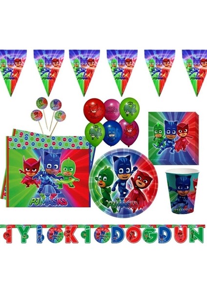 Pj Mask Lüks Parti Seti 8 Kişilik