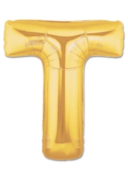 T Harf Folyo Balon Altın Renk