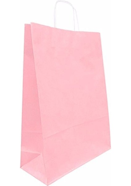 32X40 Büküm Saplı Çanta 10 Lu Pembe
