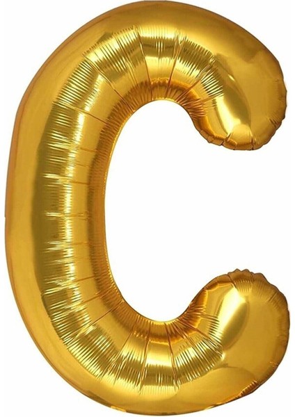 C Harf Gümüş Folyo Balon