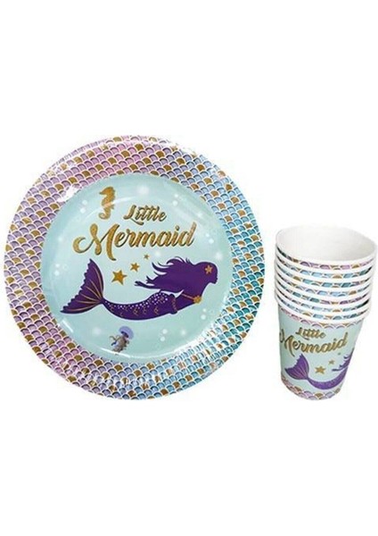 Deniz Kızı Tabak-Bardak Set