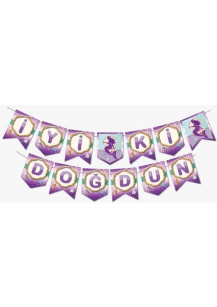 Deniz Kızı Temalı Iyi Ki Doğdun Zigzag Banner Yazı