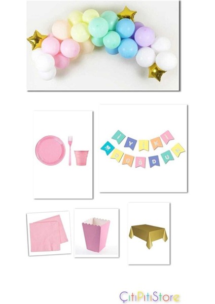 Makaron Balon Doğum Günü Seti