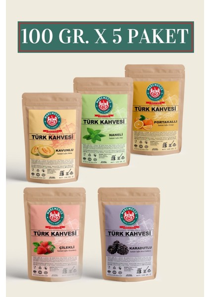 Mare Mosso Aromalı Türk Kahvesi Tanışma Seti 100 gr x 5 Paket (Öğütülmüş)