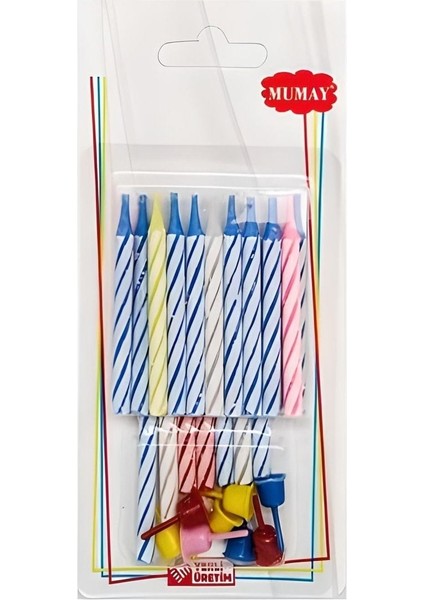 20'li Karışık Renk Pasta Mum