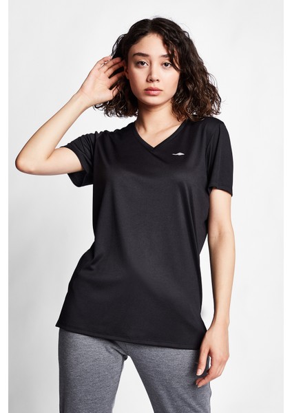 Siyah Kadın Kısa Kollu T-Shirt 23S-2208-23B