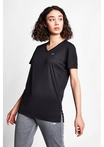 Siyah Kadın Kısa Kollu T-Shirt 23S-2208-23B