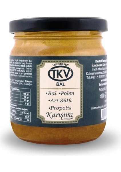 Bal+Polen+Arısütü+Propolis Karışımı (210 Gr)