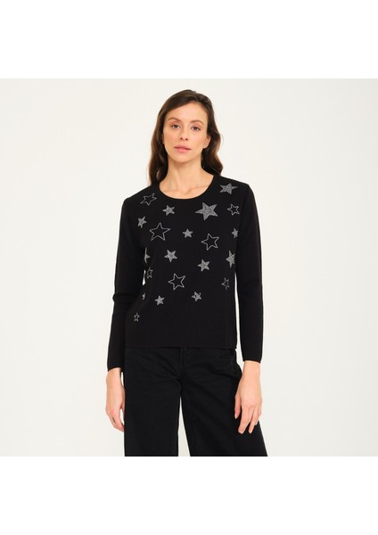 Kristal Taş Basılı Kazak