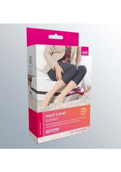 Medi Travel Women-Dizaltı Burnu Kapalı Varis Çorabı Pudra