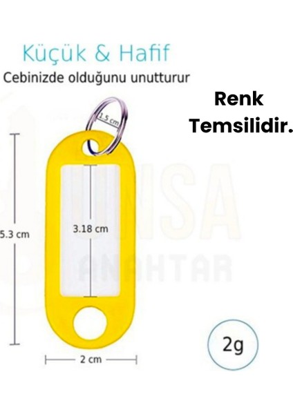 Plastik Anahtarlık Etiket Kimlik Isimlik Yazı Yazmalık Emlakçı Anahtarlığı Beyaz Renkli 100 Adet fırsatları