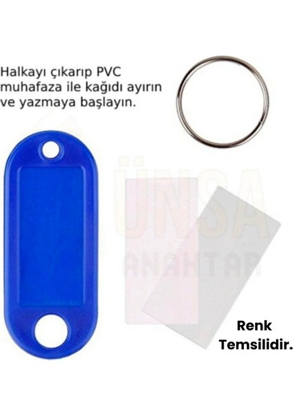 Plastik Anahtarlık Etiket Kimlik Isimlik Yazı Yazmalık Emlakçı Anahtarlığı Kırmızı Renkli 100 Adet modelleri