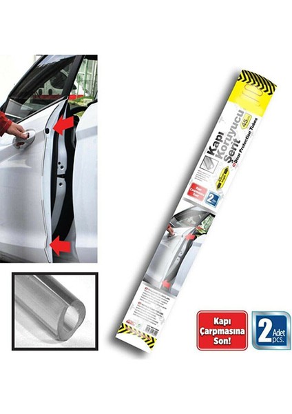Oto Kapı Fitili Çizilme Çarpma Önleyici Araç Kapı Koruyucu Şeffaf Fitil 45CM + 45 cm