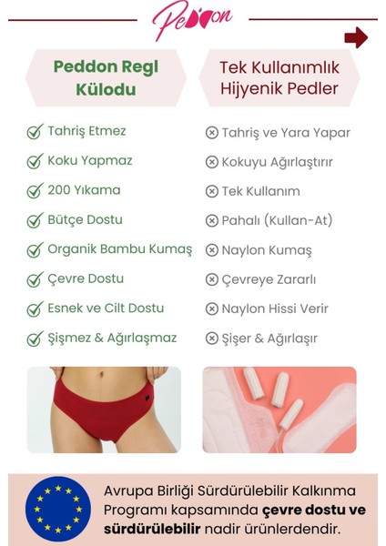 Süper Emici Cherry Regl Külodu Gece Adet Dönemi Sızdırmaz Sıvı Geçirmez Hijyenik Yıkanabilir Külot