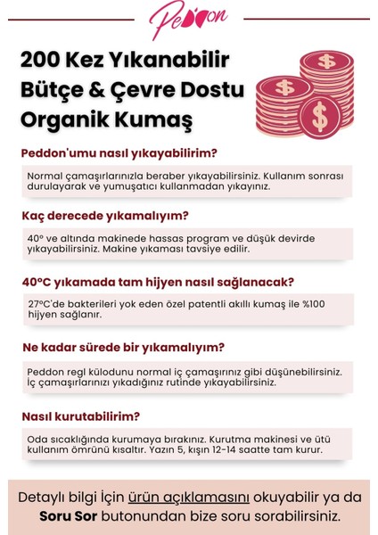 Süper Emici Cherry Regl Külodu Gece Adet Dönemi Sızdırmaz Sıvı Geçirmez Hijyenik Yıkanabilir Külot