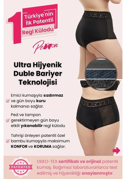 Süper Emici Classic Midi Regl Külodu Ultra Hijyenik Yıkanabilir Sızdırmaz Sıvı Geçirmez Adet Külodu