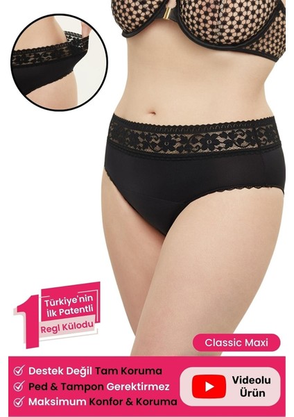 Süper Emici Classic Maxi Regl Külodu Ultra Hijyenik Yıkanabilir Sızdırmaz Sıvı Geçirmez Adet Külodu