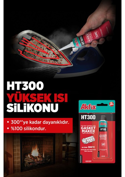 HT300 Rtv Yüksek Isı Silikonu 50GR Siyah