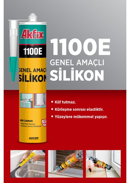 1100E Genel Amaçlı Silikon 280GR Açık Fildişi RAL1015 fiyatları