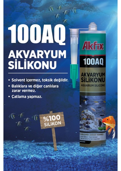 100AQ Akvaryum Silikonu 280ML Şeffaf fiyatları