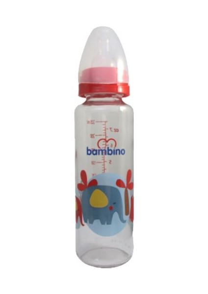 B014 Cam Biberon 225 ml Kırmızı