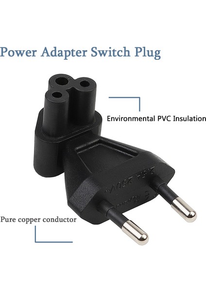 2-Pin Eu Erkek Iec 320 C5 Dişi Ac Adaptör 2.5A Sigorta, Ab Endüstriyel Güç Dönüştürücü (Yurt Dışından)