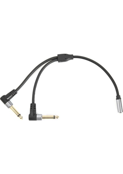 1/8 Inç Soket 1/4 Inç Fiş Y Splitter Adaptör Kablosu 0.24 M 3.5 mm. Kadın Stereo Çift 6.35 mm. Erkek Ses Kablosu (Yurt Dışından)